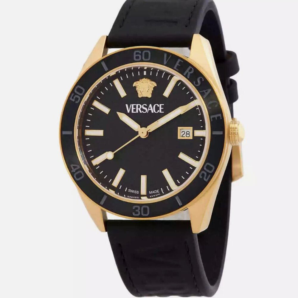 Versace V-Dome Quartz Black Dial Men's Watch